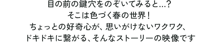 目の前の鍵穴をのぞいてみると…？
