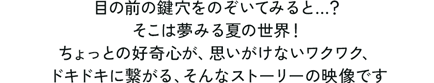 目の前の鍵穴をのぞいてみると…？